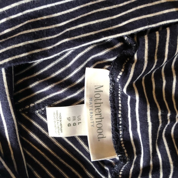 Full Length Blue Striped Maternity Maxi Skirt L - Picture 4 of 5